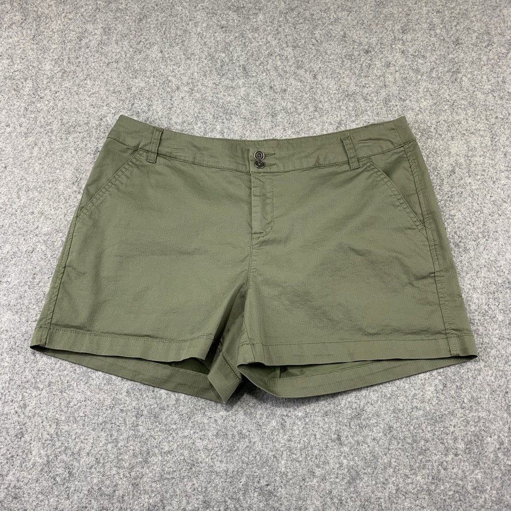 Ascend Shorts Womens Size 10 Green Chino Sateen Hiking Camping Outdoor